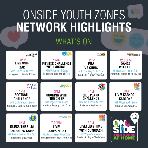 network highlights calendar OnSide Youth Zones